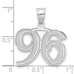 14kw Polished Etched Number 96 Pendant