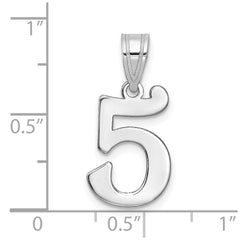 14kw Polished Number 5 Pendant - 2