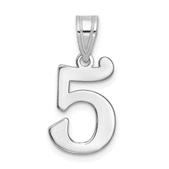 14kw Polished Number 5 Pendant - 2
