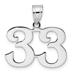14kw Polished Number 33 Pendant