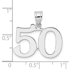 14kw Polished Number 50 Pendant - 2