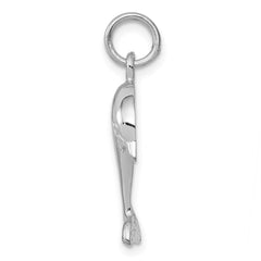 14k White Gold Dolphin Charm - 3