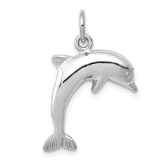 14k White Gold Dolphin Charm - 3