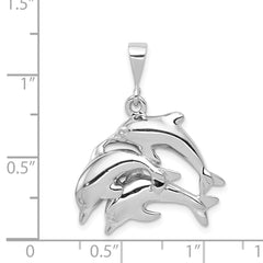 14k White Gold Dolphin Charm - 2