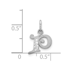 14KW Diamond-cut Letter P Initial Charm