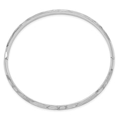 14k 3/16 White Gold Florentine Engraved 5.00mm Hinged Round Bangle Bracelet