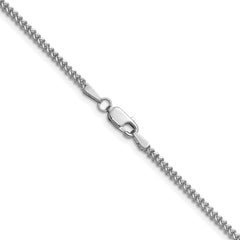 14K White Gold 22 inch 1.5mm Franco with Lobster Clasp Chain