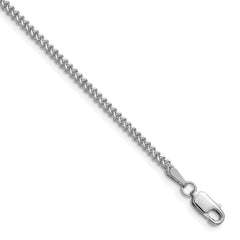 14K White Gold 16 inch 1.5mm Franco with Lobster Clasp Chain