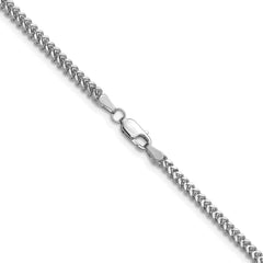 14K White Gold 18 inch 2.3mm Franco with Lobster Clasp Chain
