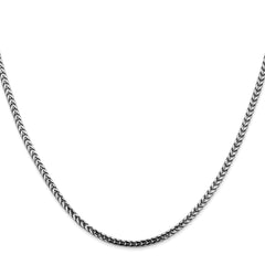 14K White Gold 22 inch 2.5mm Franco with Lobster Clasp Chain