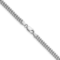 14K White Gold 24 inch 2.5mm Franco with Lobster Clasp Chain