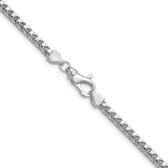 14K White Gold 22 inch 3mm Franco with Fancy Lobster Clasp Chain