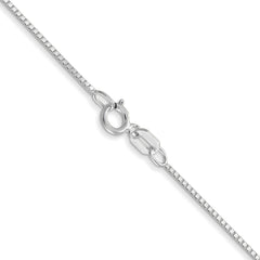 14K White Gold 20 inch .7mm Box with Spring Ring Clasp Chain