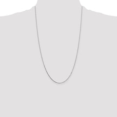 14K White Gold 26 inch .7mm Box with Spring Ring Clasp Chain
