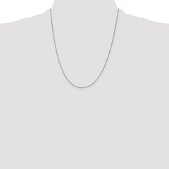 14K White Gold 22 inch .7mm Box with Lobster Clasp Chain
