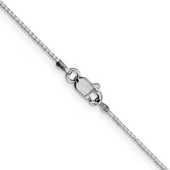 14K White Gold 28 inch .95mm Box with Lobster Clasp Chain