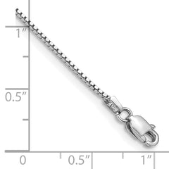 14K White Gold 8 inch .95mm Box with Lobster Clasp Bracelet