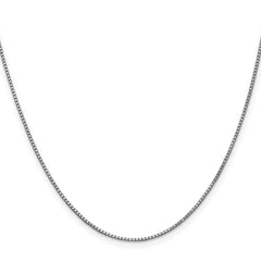 14K White Gold 22 inch 1mm Box with Lobster Clasp Chain