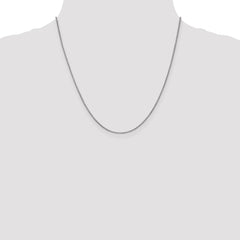 14K White Gold 20 inch 1mm Box with Lobster Clasp Chain