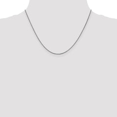 14K White Gold 18 inch 1.05mm Box with Lobster Clasp Chain