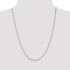 14K White Gold 24 inch 1.05mm Box with Lobster Clasp Chain
