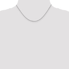14K White Gold 16 inch 1.1mm Box with Lobster Clasp Chain