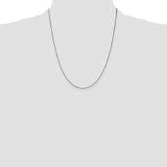 14K White Gold 22 inch 1.1mm Box with Lobster Clasp Chain