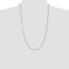 14K White Gold 26 inch 1.1mm Box with Lobster Clasp Chain