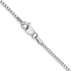 14K White Gold 26 inch 1.4mm Box with Lobster Clasp Chain