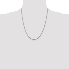 14K White Gold 22 inch 1.5mm Box with Lobster Clasp Chain