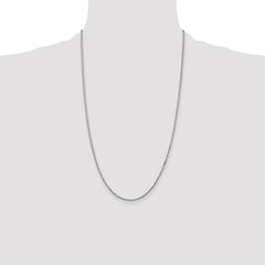 14K White Gold 26 inch 1.5mm Box with Lobster Clasp Chain