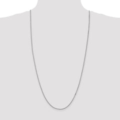 14K White Gold 30 inch 1.5mm Box with Lobster Clasp Chain