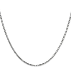 14K White Gold 24 inch 1.9mm Box with Lobster Clasp Chain