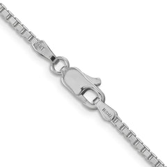 14K White Gold 24 inch 1.9mm Box with Lobster Clasp Chain
