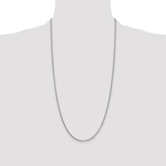 14K White Gold 28 inch 1.9mm Box with Lobster Clasp Chain