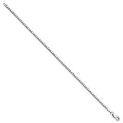 14K White Gold 7 inch 1.9mm Box with Lobster Clasp Bracelet