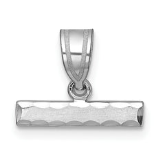 14kw Large Brushed Diamond Cut Number Top Charm