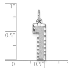 14kw Large Brushed Diamond-cut Number 1 Charm