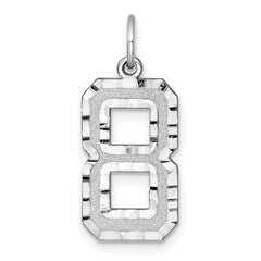 14kw Large Brushed Diamond-cut Number 8 Charm