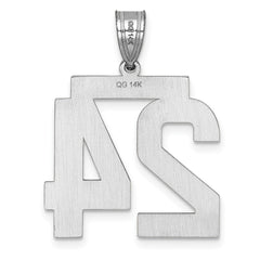 14kw Large Brushed Diamond-cut Number 24 Charm