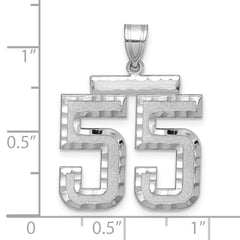 14kw Large Brushed Diamond-cut Number 55 Charm