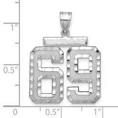 14kw Large Brushed Diamond-cut Number 69 Charm