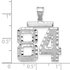 14kw Large Brushed Diamond-cut Number 84 Charm