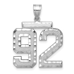14kw Large Brushed Diamond-cut Number 92 Charm