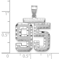 14kw Large Brushed Diamond-cut Number 95 Charm