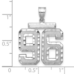 14kw Large Brushed Diamond-cut Number 96 Charm