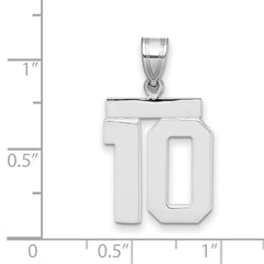 14kw Medium Polished Number 10 Charm