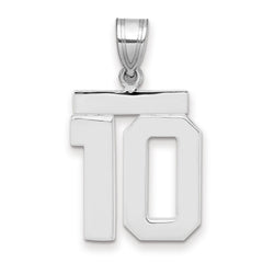 14kw Medium Polished Number 10 Charm