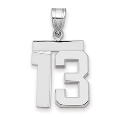 14kw Medium Polished Number 13 Charm