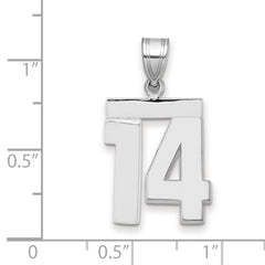 14kw Medium Polished Number 14 Charm